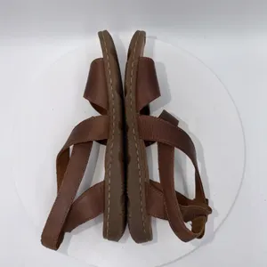 Born Lucia Sandals Womens 7M Brown Leather Comfort Strappy Slingback Cross Strap thumbnail 4