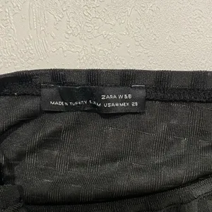 ZARA W&B Black Grid Sheer Long Sleeve Top | Size M thumbnail 3