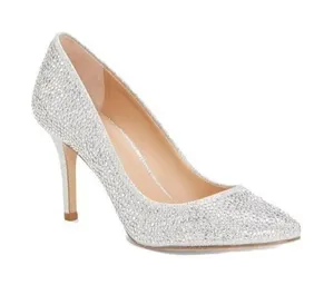 INC International Concepts Shoes Womens Size 7 Silver Zitah Pumps Rhinestones thumbnail 1