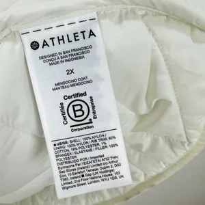 Athleta Mendocino Puffer Coat Quilted White Light Quilted Belted Size 2X NWT thumbnail 13
