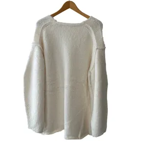 Free People NWT Sparrow Pullover Sweater Ivory Size M Oversized‎ Cozy Winter Top thumbnail 4