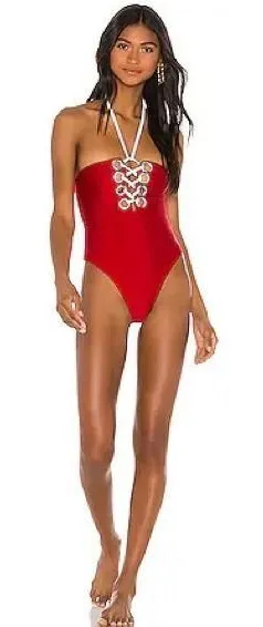 Lovers and Friends Alani One Piece in Bright Red thumbnail 1
