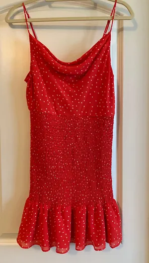 Ivy & Leo Red Smock Cowl Neck Dress thumbnail 1