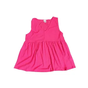 Zig Zag Stripe Black Pink Waffle (2) Sleeveless Babydoll Top 2XL NWOT Plus‎ Size thumbnail 3