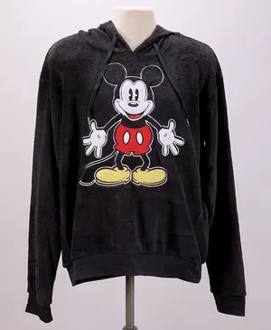 Disneys Mickey Mouse Fuzzy Sherpa Pullover Hoodie W/ Mickey Ears Size Medium thumbnail 1