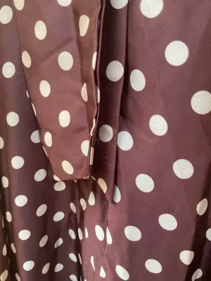 IEENA FOR MAC DUGGAL Size 2 Brown Polka Dot A-Line Halter Gown Rosette FLAWS thumbnail 12