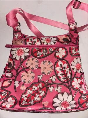 Vera Bradley Lighten Up Slim Crossbody Bag In Retired Blush Pink Floral Design thumbnail 5
