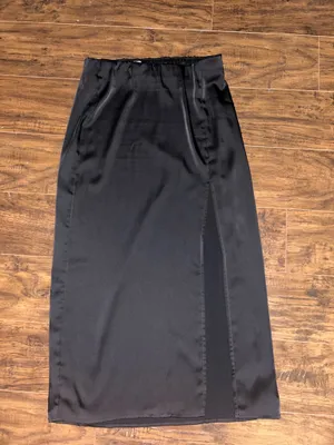 A New Day Maxi Skirt Black Satin thumbnail 1