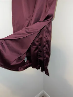 Abercrombie & Fitch Burgundy Satin Slip Midi Dress thumbnail 5