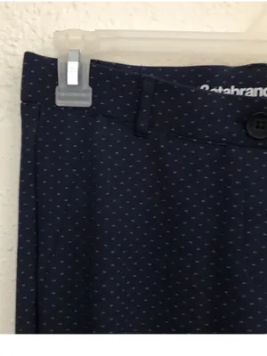 Betabrand Navy Blue Printed Dress Pants Yoga Pants Medium Long work trousers thumbnail 7