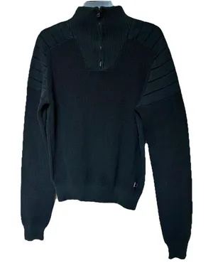 Fried Sweatshirt Womens Lg 1/4 Zip Pullover Black Athleisure Gorpcore Urban thumbnail 1