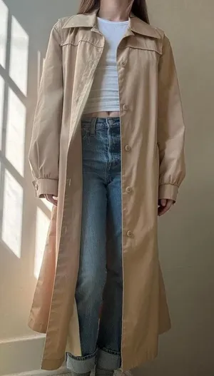 London Fog Trench Coat City Longline Windbreaker Pinterest Style Size 10 thumbnail 1
