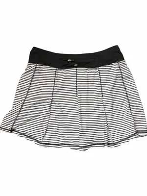 Kyodan Striped Athletic Skort Built-In Shorts Tennis Golf Running XS Black and White thumbnail 4