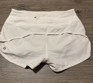 lululemon athletica white athletic Shorts with Built-In Liner thumbnail 1