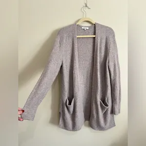 Madewell Kent Cardigan Sweater in Coziest Wool Yarn Heather Purple Pink Sz M thumbnail 4