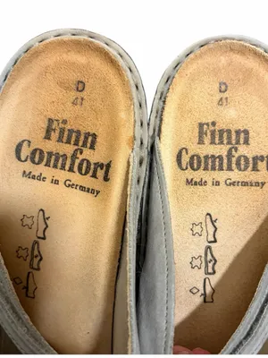 Finn Comfort Light Beige Leather Slip-On Sandals thumbnail 7