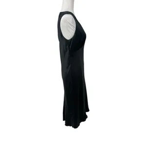 Valerie Stevens 10 Black 100% Silk Slip Dress 90s Minimalist Quiet Luxury Goth thumbnail 5