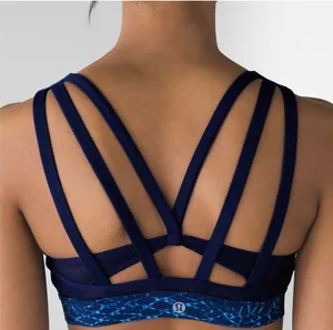 Lululemon Pure Practice Bra Blue Samba Snake Strappy Sports Bra Size 8 thumbnail 2