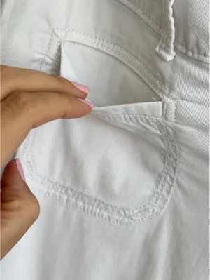 Abercrombie & Fitch White Bootcut Pants Low Rise Front Patch Pocket Women’s 6 thumbnail 11