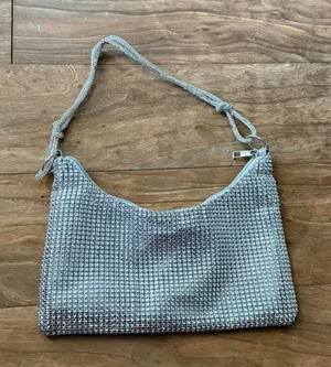 Silver Rhinestone Shoulder Bag thumbnail 1