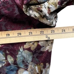 GUILLAUME Purple/Beige Floral Print Velvet Burnout Blazer Jacket - Size 1X thumbnail 12