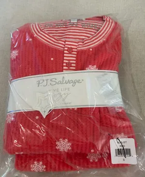 PJ Salvage Ski Jammie Classics Printed Pajama Set, red/white size XL NEW TAGS thumbnail 1