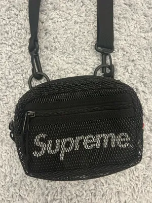 Supreme SS20 small shoulder crossbody black mesh bag thumbnail 1