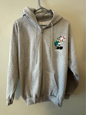 Disney mickey mouse fab 5 Chirstmas grey hoodie adult medium NWT thumbnail 1