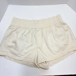 Aerie High Waisted Cream Colored Relaxed Fit Shorts Women’s Size XL thumbnail 4