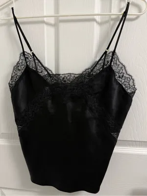 Victoria's Secret Black Satin Lace Camisole thumbnail 1