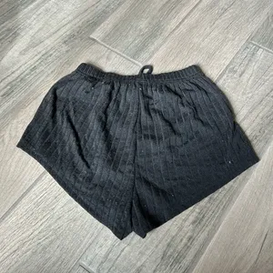 Black ribbed lounge shorts thumbnail 3
