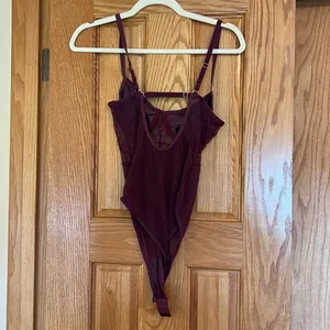 White Fox Boutique Plum Lace Sheer Bodysuit thumbnail 8