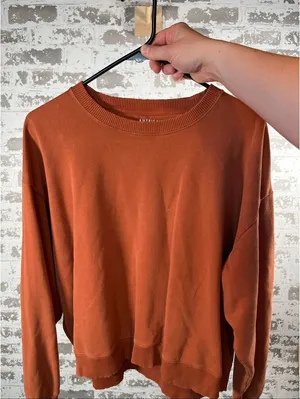 American Eagle | women burnt orange cropped crew neck thumbnail 1