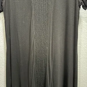 Adrianna Papell Womens Black Textured V-Neck Short Sleeve Shift Dress size Small thumbnail 3