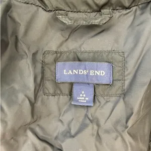 Lands' End Long Goose Down Quilted Puffer Winter Coat Black Women's Size Small thumbnail 6