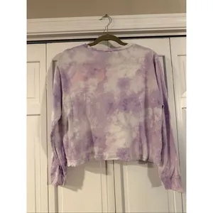 J.crew purple tie dye crewneck long sleeve top M thumbnail 5