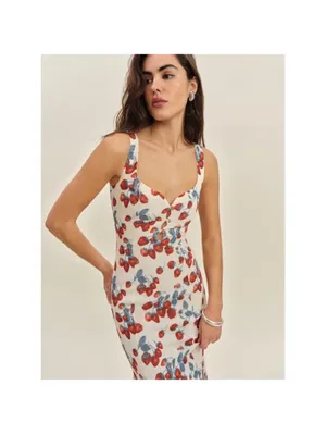 Reformation Laine Dress Strawberry Jam sz 6 NEW thumbnail 3