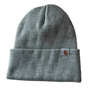 Carhartt Unisex Ribbed Knit Cuff Beanie in Heather Grey Color thumbnail 1