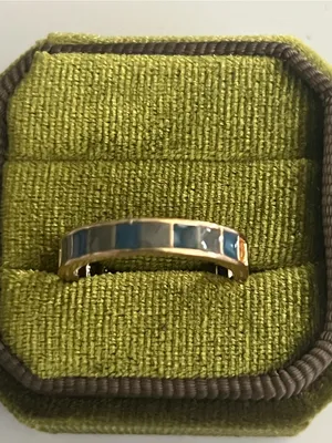 Classic/Elegant Design Golden Band w/ Gemstone Adjustable Ring Size 6-9 NWT thumbnail 1