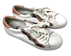 Madewell White Orange Lace Up Sneakers Womens 8 Casual Comfort Shoes Some Wear thumbnail 1