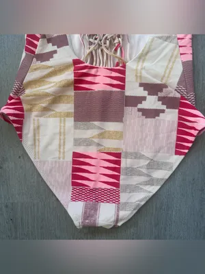 Aerie One Piece Swimsuit Geometric Patchwork Women’s Small Beach thumbnail 6