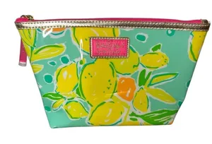 NEW Lilly Pulitzer Estee Lauder Plastic Cosmetic Makeup Purse Clutch Bag GREEN thumbnail 1