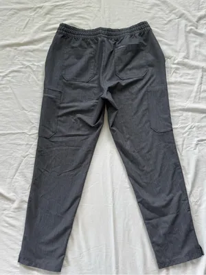 Jaanuu‎ Women's Gray Cargo Scrub Pants Size L Drawstring Waist thumbnail 2