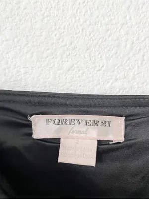 Forever 21 Y2K Black Satin Cutout Back Ruffle Homecoming Cocktail Mini Dress thumbnail 5