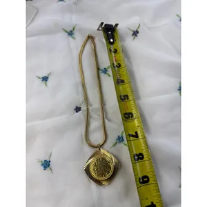 Vintage Waltham Pendant‎ Watch Necklace Gold Tone Sunburst Floral Swiss Made thumbnail 4