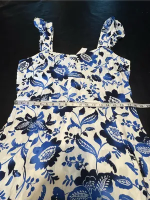 Loft NWT Blue and White Floral Maxi Dress - Women size 14 thumbnail 10