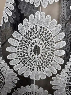Rebellion Ember Black Sheer Crochet Kimono Embroidery Duster Whimsigoth Western Boho thumbnail 10
