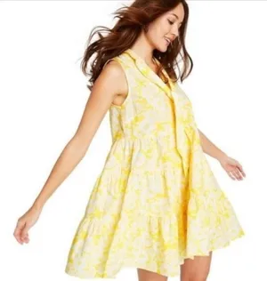 Lisa Marie Fernandez for Target L layered flowy yellow dress thumbnail 1