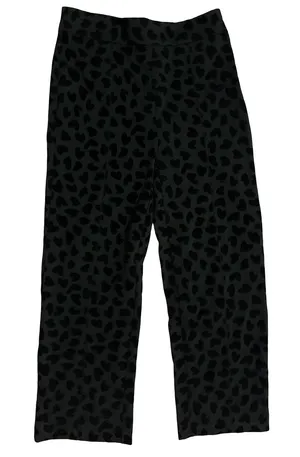 Women's Black Velvet Heart Print Pants thumbnail 1