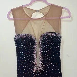 Womens Jovani Cocktail Dress Black Open Back thumbnail 2